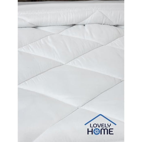 Couette 240 x 260 cm - LOVELY HOME - Légere - 280 g/m˛ - Anti-acariens - 2 personnes - Blanc
