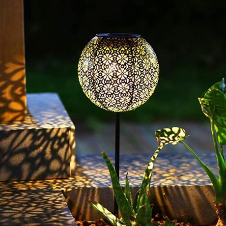 Lot de 2 balises solaires a planter - LUMISKY - AGADIR - H45 cm - Style oriental - LED blanc chaud