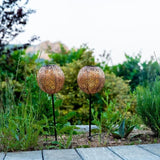 Lot de 2 balises solaires a planter - LUMISKY - AGADIR - H45 cm - Style oriental - LED blanc chaud