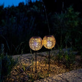 Lot de 2 balises solaires a planter - LUMISKY - AGADIR - H45 cm - Style oriental - LED blanc chaud