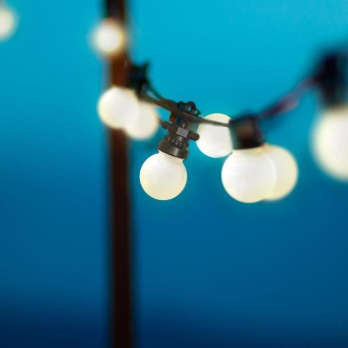 Guirlande lumineuse solaire - LUMISKY - PARTY MILKY SOLAR - 5.70 m - 8 modes - 10 globes blanc chaud LED