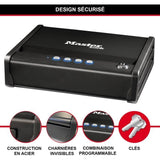 Petit Coffre-fort MASTERLOCK MLD08E - Combinaison Electronique - Idéal pour chéquiers, argent liquide, bijoux, passeports