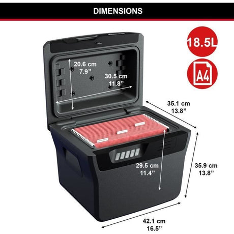 Caisse de Sécurité Anti feu - MASTER LOCK - FHW40300EURHRO - Ignifuge et Etanche - Large 18,5L - Combinaison Electronique
