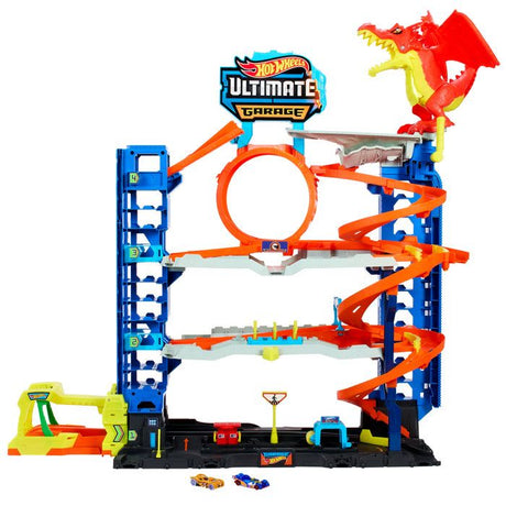 Hot Wheels City-Garage Ultime-Coffret avec 2 voitures incluses HKX48