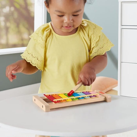 Fisher-Price-Xylophone en bois, instrument de musique avec 2 pieces HXV13