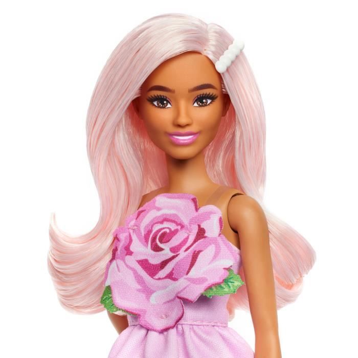 Barbie - Poupée Barbie Fashionistas Robe Sans Bretelle Rose avec accessoires - Barbie - HYT94