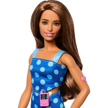 Barbie - Poupée Fashionistas robe bleu a pois - Barbie - HYT97