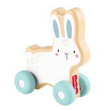 Fisher-Price Lapin a pousser en bois - Véhicule pour jeu a quatre pattes - 1 Piece en bois - des 6 mois - JDM52