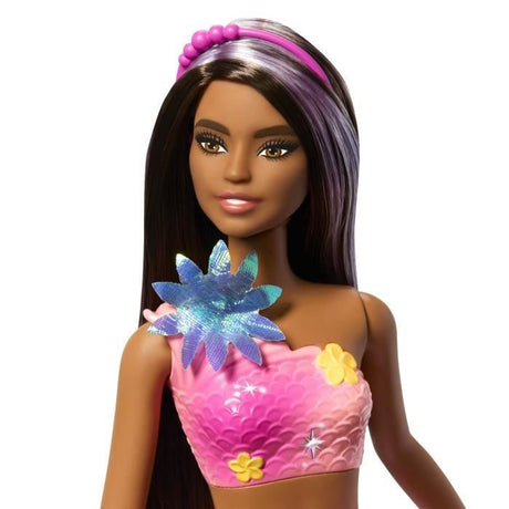 Barbie - Sirene Fleur Magique - Poupée aux longs cheveux bruns - Barbie - JDM73