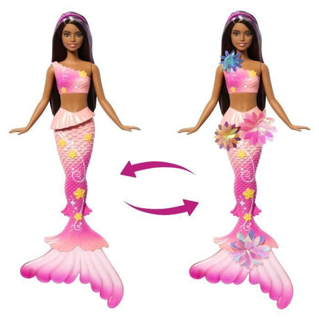 Barbie - Sirene Fleur Magique - Poupée aux longs cheveux bruns - Barbie - JDM73