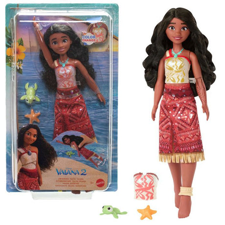 Disney - Poupée Vaiana Nageuse - Vaiana 2 - Corsage qui change de couleur - Disney Moana - JFF09
