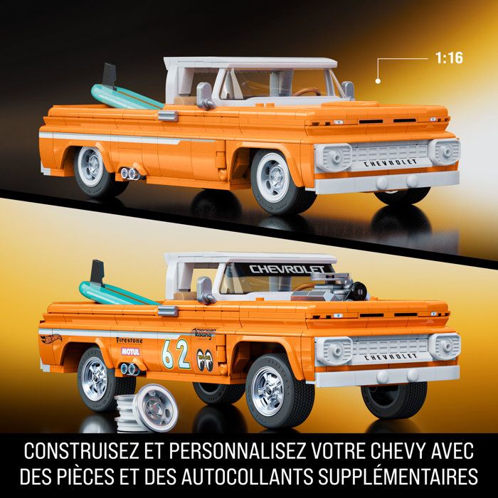 Hot Wheels - Coffret de Construction Custom Chevy Pickup 1962 Mattel Brick Shop - Mattel Brick Shop - JFT20
