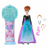 Poupée Jewel Reveal Anna, La Reine des Neiges, accessoires avec 8 surprises, 1 boîte a bijoux en forme de flocon de neige, 1 bague p