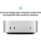 Apple - Mac mini (2024) Puce Apple M4  - RAM 24Go - Stockage 512Go SSD - CPU 10 coeurs GPU 10 coeurs - Argent