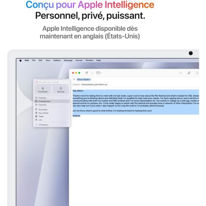 Apple iMac 24 ecran retina 4,5K verre nano texturé 256Go SSD 16Go RAM Puce M4 CPU 10 coeurs GPU 10 coeurs Argent (2024)