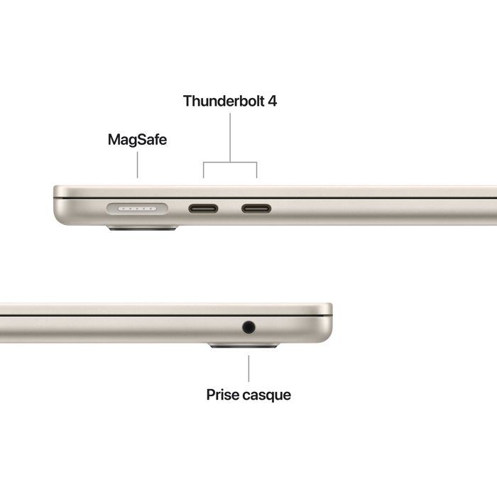 Apple - 13,6 MacBook Air M5 (2026) - RAM 16Go - Stockage 1To - CPU 10 coeurs - GPU 10 coeurs - Lumiere Stellaire