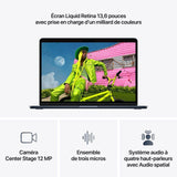 Apple - 13,6 MacBook Air M5 (2026) - RAM 16Go - Stockage 512Go - CPU 10 coeurs - GPU 8 coeurs - Minuit