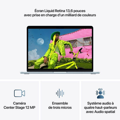 Apple - 13,6 MacBook Air M5 (2026) - RAM 16Go - Stockage 1To - CPU 10 coeurs - GPU 10 coeurs - Bleu Ciel