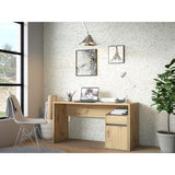 Bureau droit MODULTRICK - Chene/Gris foncé - 140 x 52,7 x 72,5 cm
