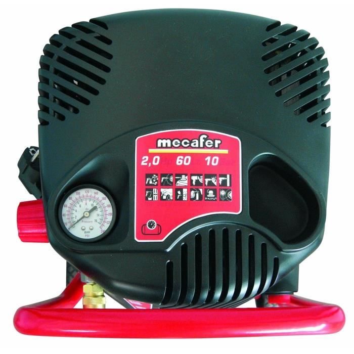 Compresseur d'air vertical MECAFER FIFTY - 50L - 1500W - 10 bars - 2 CV sans huile