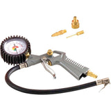 Compresseur d'air horizontal - Mecafer - 24 L - 2 HP - 8 Bars - Inclus : Tuyau + Souflette + Pistolet de gonflage + 3 embouts - Bleu