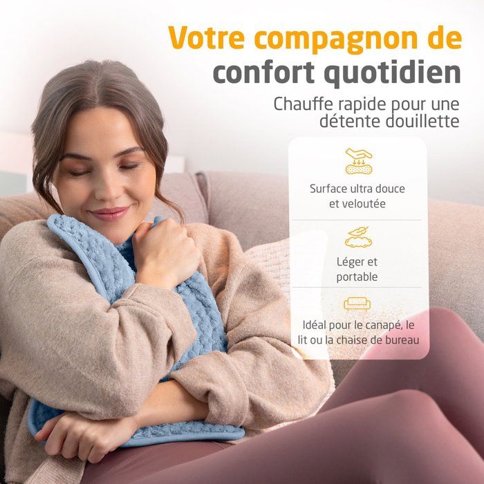 Coussin chauffant ultra doux - MEDISANA - HP 515 - 100 W - 4 réglages - Bleu