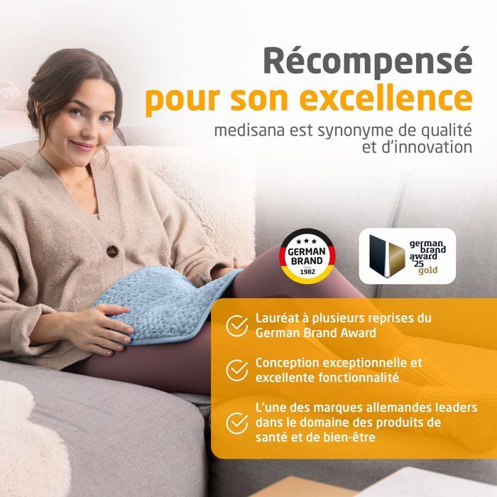 Coussin chauffant ultra doux - MEDISANA - HP 515 - 100 W - 4 réglages - Bleu