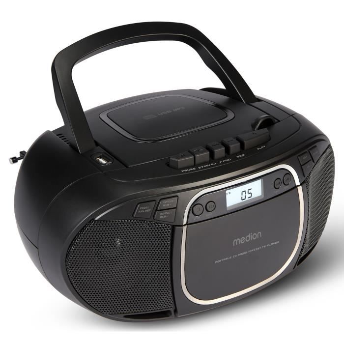 Radio CD - MEDION - FM - 2x2,2W RMS - Noir