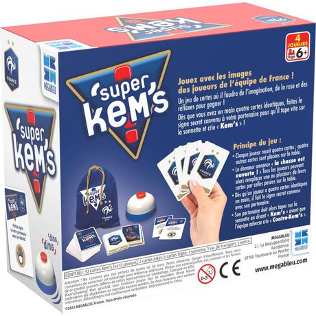 Jeu de cartes SUPER KEMS FFF - MEGABLEU - Equipe de France - 52 cartes Kem's - 10 min