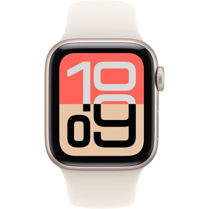 Apple Watch SE 3 GPS - 40mm - Boîtier Starlight Aluminium - Bracelet Starlight Sport Band - S/M