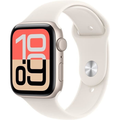 Apple Watch SE 3 GPS - 44mm - Boîtier Starlight Aluminium  - Bracelet Starlight Sport Band - S/M