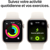 Apple Watch SE 3 GPS - 44mm - Boîtier Starlight Aluminium  - Bracelet Starlight Sport Band - M/L