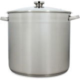 Marmite avec couvercle - MENASTYL - 4615451 - En acier inoxydable - 17 litres - 32 cm - Tous feux dont induction