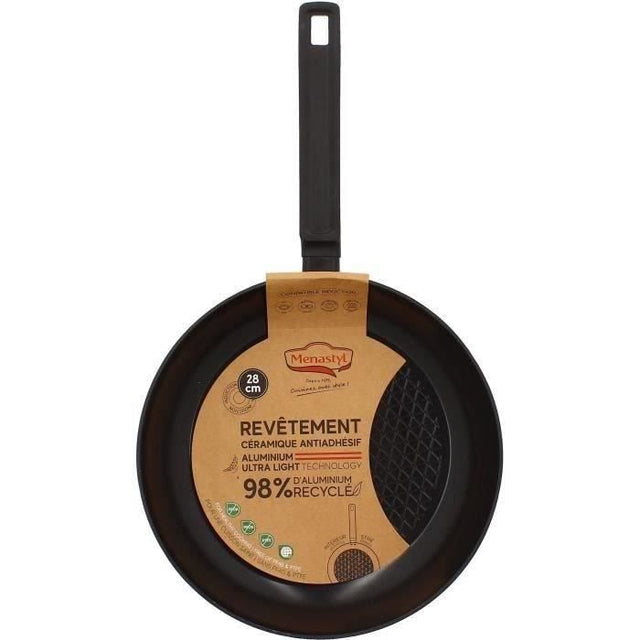 Poęle - MENASTYL - 6020638 - En aluminium forgé - 28 cm - Noir - Tous feux dont induction