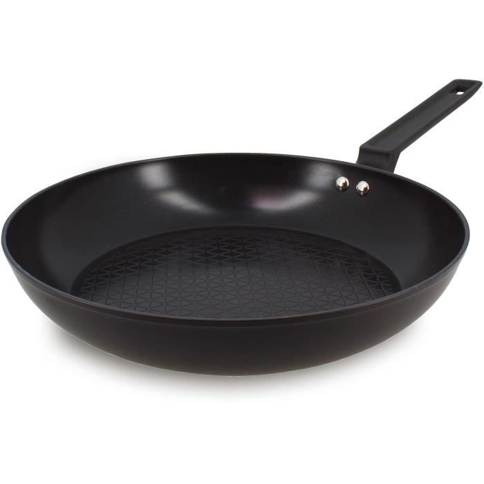 Poęle - MENASTYL - 6020638 - En aluminium forgé - 28 cm - Noir - Tous feux dont induction