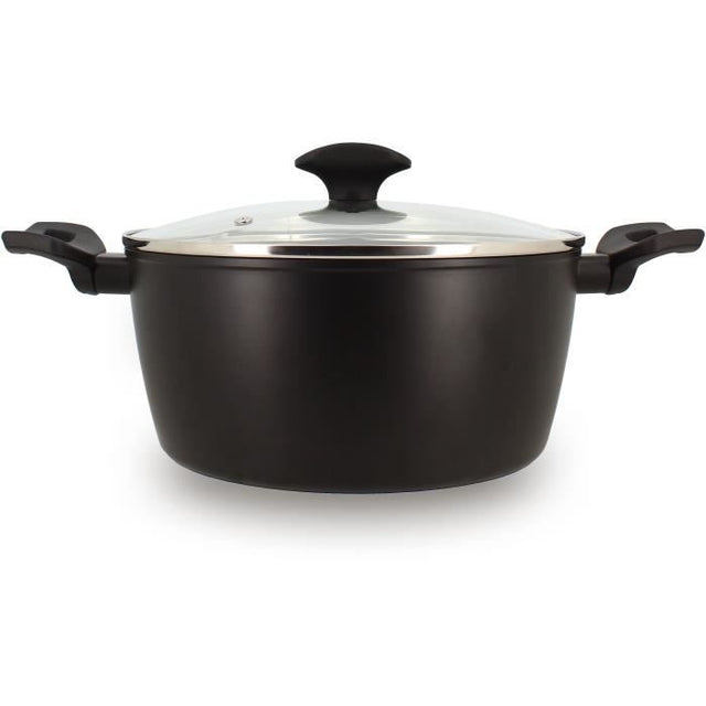 Faitout - MENASTYL - 6020647 - En alumimium forgé - 24 cm - Noir - Tous feux dont induction