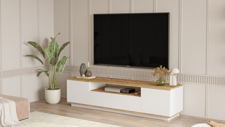 Meuble TV - FR7 - Pin atlantique / Blanc - 180 x 45 x 45 cm