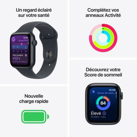 Apple Watch SE 3 GPS + Cellular - 44mm - Boîtier Starlight Aluminium  - Bracelet Starlight Sport Band - S/M