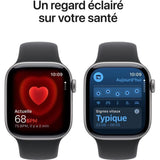 Apple Watch Series 11 GPS - 42mm - Boîtier Space Grey Aluminium  - Bracelet Black Sport Band - M/L