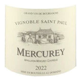 Vignoble Saint Paul 2022 Mercurey - Vin rouge de Bourgogne