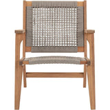 Fauteuil de jardin bas - MERIDA - Bois d'Acacia FSC - Corde tressée - 60 x 76 x 73 cm - Vert Kaki