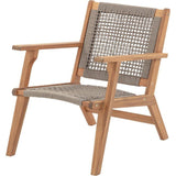 Fauteuil de jardin bas - MERIDA - Bois d'Acacia FSC - Corde tressée - 60 x 76 x 73 cm - Vert Kaki