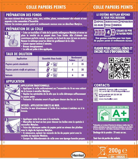 Colle pour tous papiers peints - METYLAN - Max - Paquet de 200g