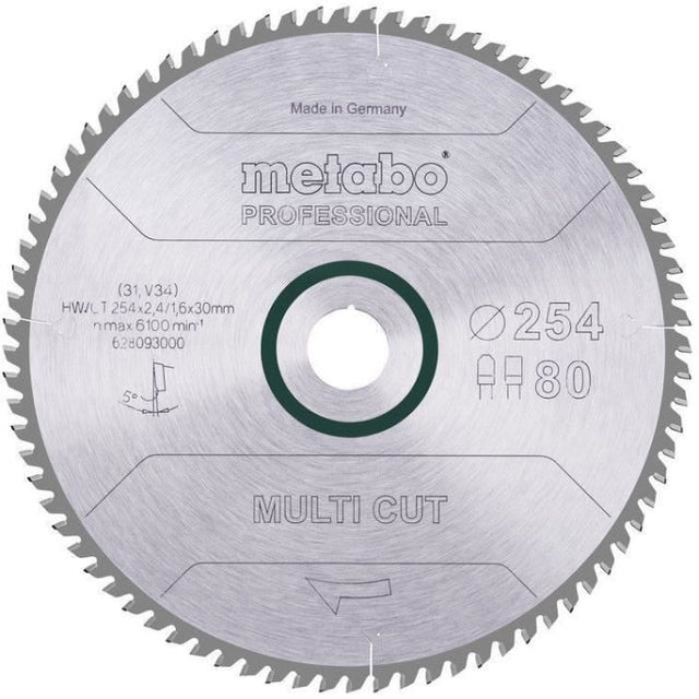 Lame de scie circulaire Pro - METABO - Multi Cut" HW/CT 254x30,80FZ/TZ 5°