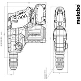 Marteau perforateur sans fil - METABO - KH 18 LTX BL 28 Q - 18 V - Brushless - 3 fonctions