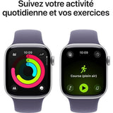 Apple Watch Series 11 GPS - 42mm - Boîtier Silver Aluminium  - Bracelet Purple Fog Sport Band - S/M