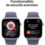 Apple Watch Series 11 GPS - 42mm - Boîtier Silver Aluminium  - Bracelet Purple Fog Sport Band - S/M