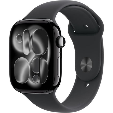 Apple Watch Series 11 GPS - 46mm - Boîtier Jet Black Aluminium  - Bracelet Black Sport Band - M/L