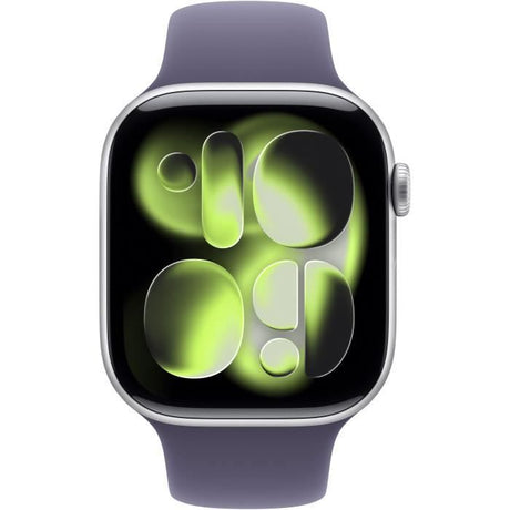 Apple Watch Series 11 GPS - 46mm - Boîtier Silver Aluminium  - Bracelet Purple Fog Sport Band - M/L