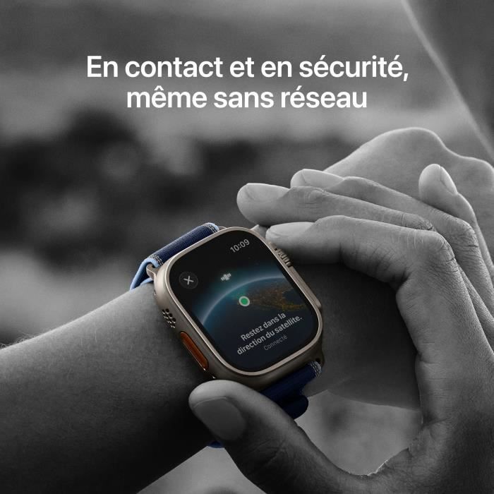 Apple Watch Ultra 3 GPS + Cellular - 49mm - Boîtier Natural Titanium  - Bracelet Natural Titanium Milanese Loop - Medium